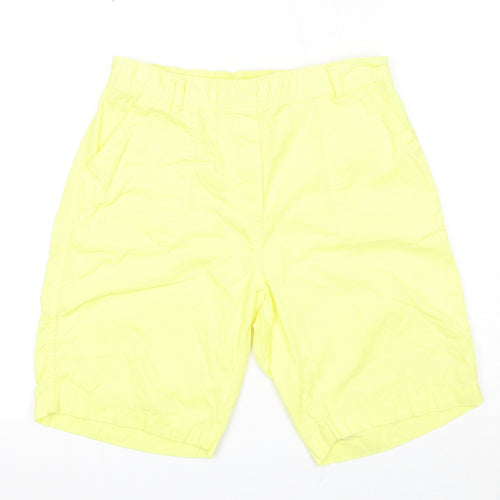 Anthology Womens Yellow Cotton Chino Shorts Size 10 Regular Pull On