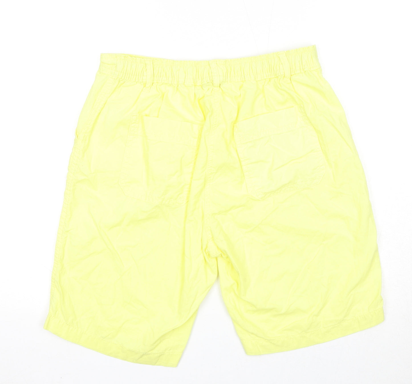 Anthology Womens Yellow Cotton Chino Shorts Size 10 Regular Pull On