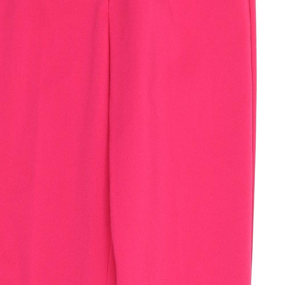 Zara Womens Pink Polyester Trousers Size XS Regular Zip