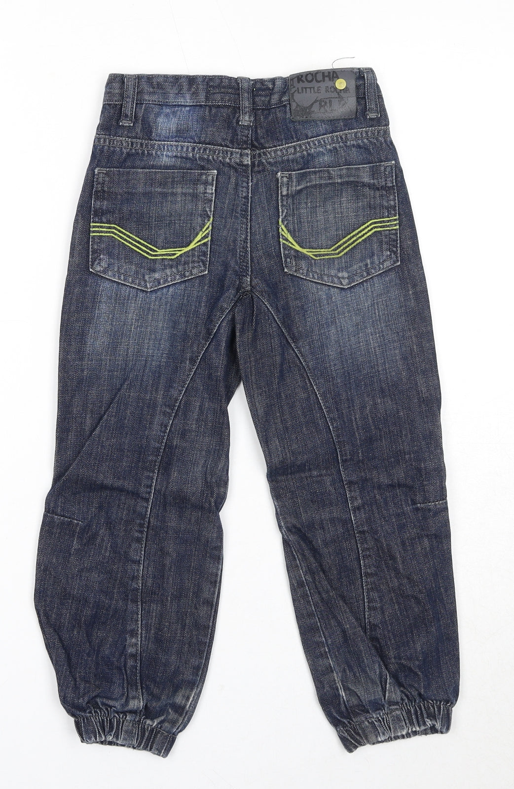 Debenhams Boys Blue Cotton Tapered Jeans Size 5-6 Years Regular Snap