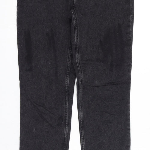 Divided Womens Black Cotton Straight Jeans Size 6 Regular Zip