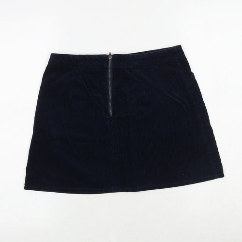 BDG Womens Blue Cotton Mini Skirt Size S Zip