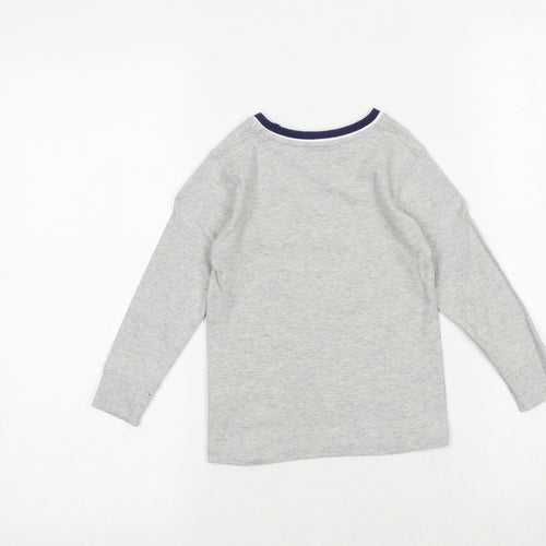NEXT Boys Grey 100% Cotton Pullover T-Shirt Size 2-3 Years Round Neck Pullover - Rocket
