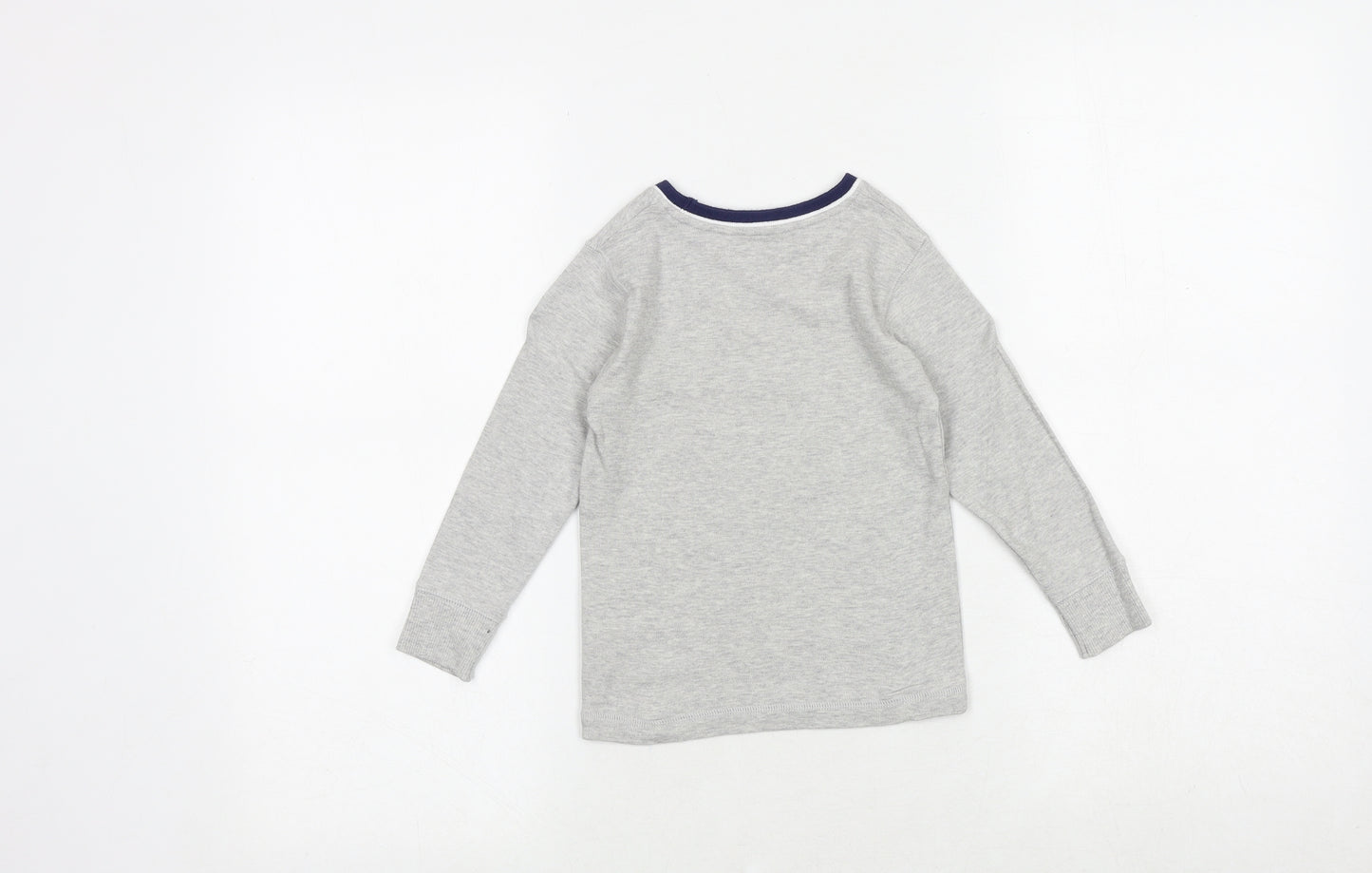 NEXT Boys Grey 100% Cotton Pullover T-Shirt Size 2-3 Years Round Neck Pullover - Rocket