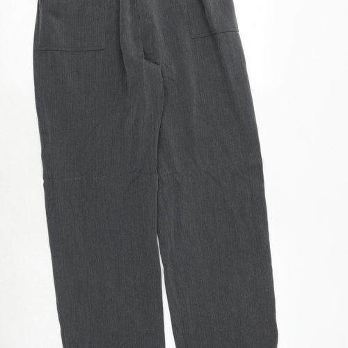 AFIBEL Womens Grey Polyester Trousers Size 16 Regular