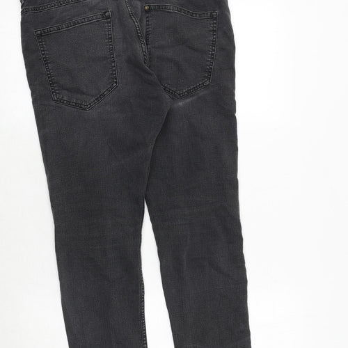 H&M Mens Black Cotton Skinny Jeans Size 33 in Regular Button