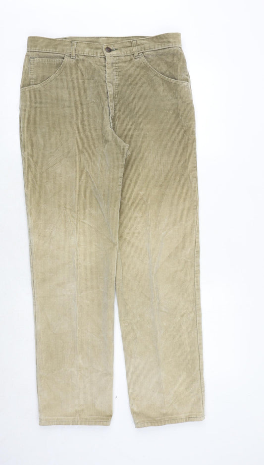 St Michaels Mens Brown Polyester Trousers Size 34 in L31 in Regular Zip - Ombré
