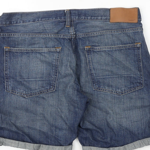 H&M Mens Blue Cotton Chino Shorts Size 32 in Regular Zip
