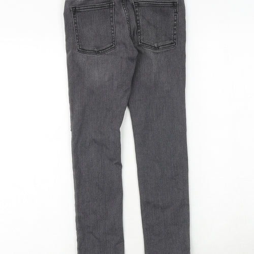 Gap Girls Grey Cotton Skinny Jeans Size 8 Years Regular Zip - Distressed