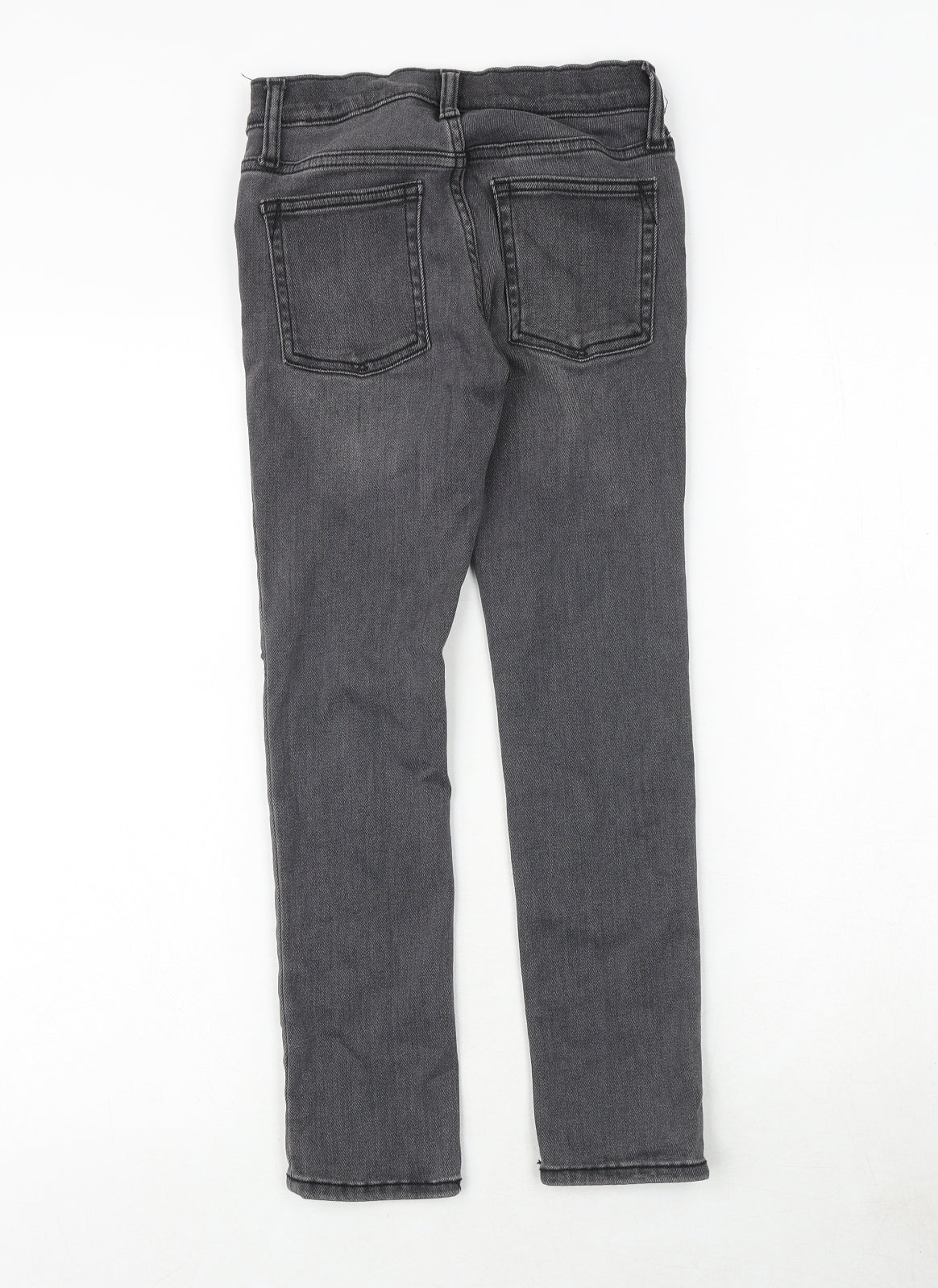 Gap Girls Grey Cotton Skinny Jeans Size 8 Years Regular Zip - Distressed
