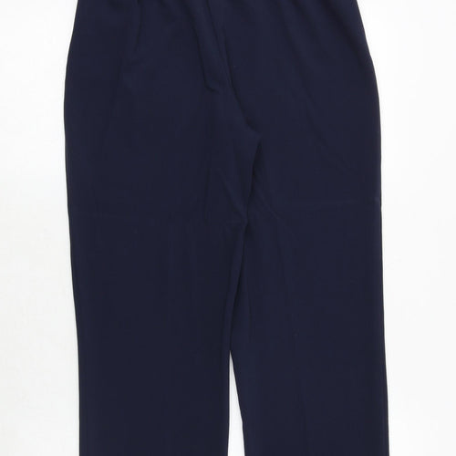 EWM Womens Blue Polyester Trousers Size 10 Regular Zip