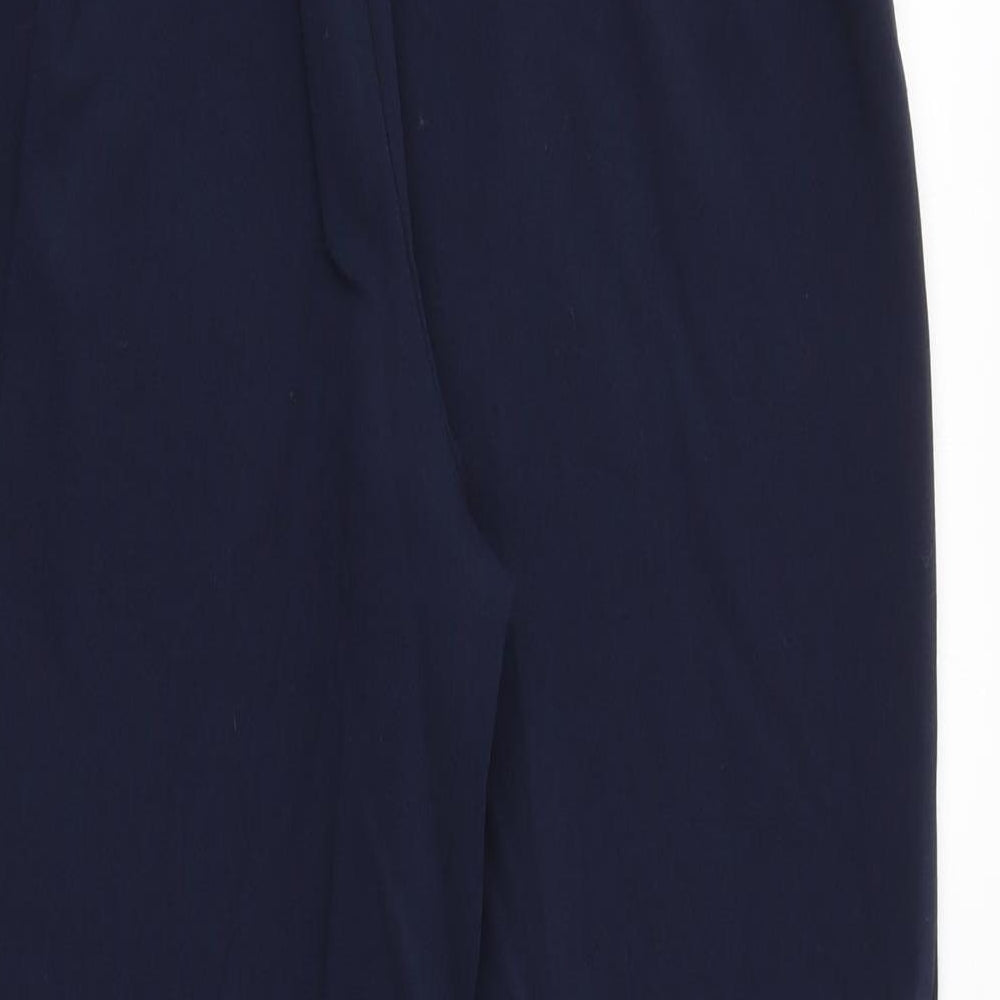 EWM Womens Blue Polyester Trousers Size 10 Regular Zip