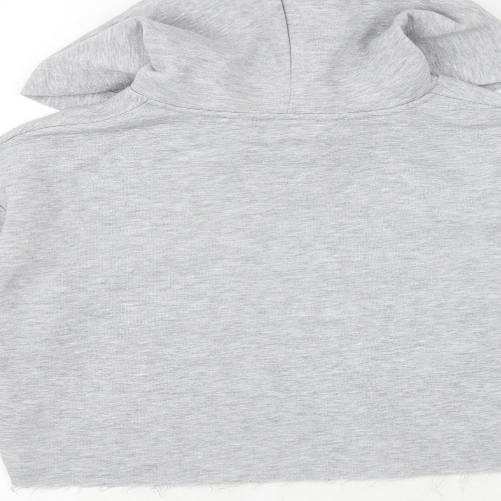 New Look Girls Grey Cotton Pullover Hoodie Size 9 Years Pullover - Bronx