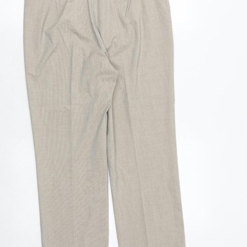 Marks and Spencer Womens Beige Polyester Trousers Size 12 Regular Zip