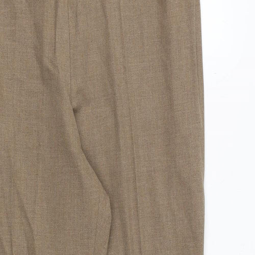 Marks and Spencer Womens Brown Polyester Trousers Size 16 Regular Zip