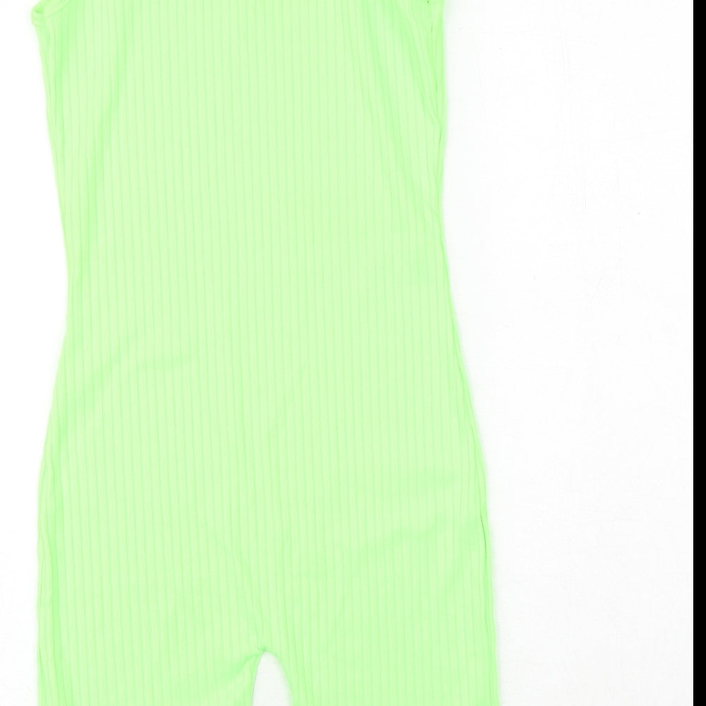 Boohoo Womens Green Polyester Unitard One-Piece Size 10 Pullover