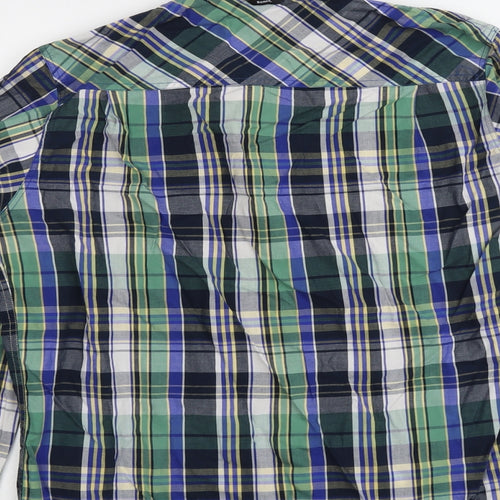 Bench Mens Multicoloured Plaid Cotton Button-Up Size M Collared Button