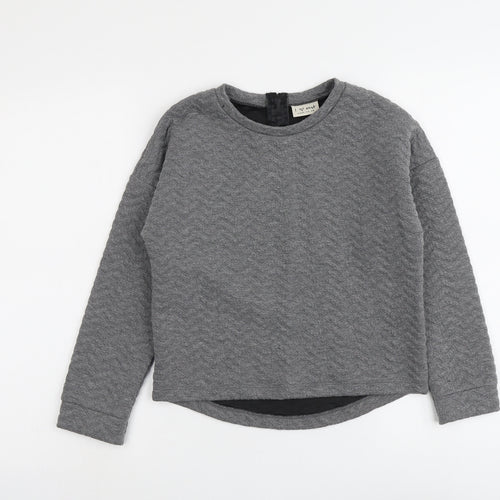 NEXT Girls Grey Polyester Pullover Sweatshirt Size 10 Years Pullover - Textured