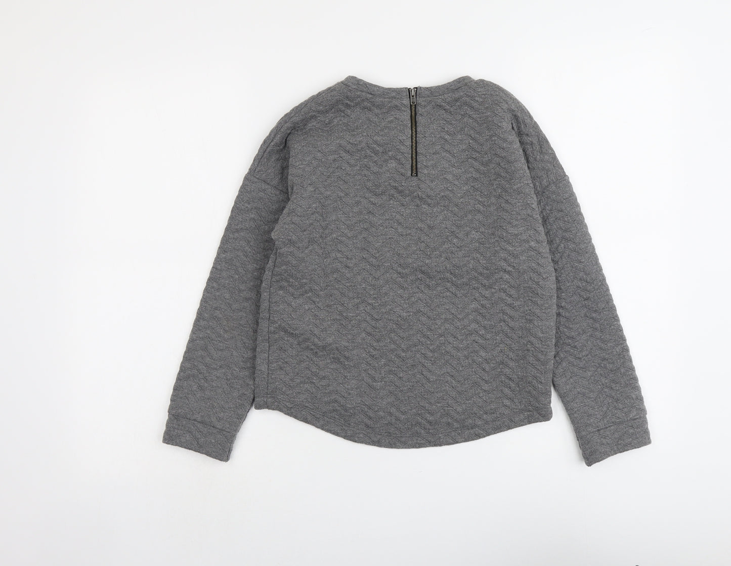 NEXT Girls Grey Polyester Pullover Sweatshirt Size 10 Years Pullover - Textured