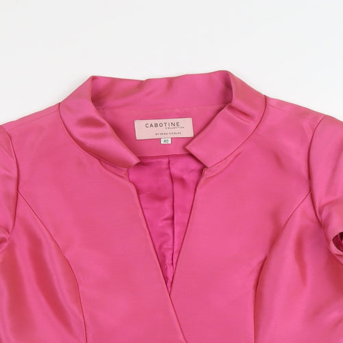 Cabotine Womens Pink Polyester Jacket Blazer Size 12