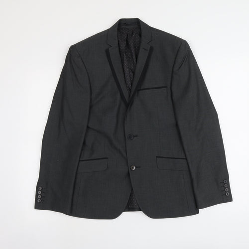 Imehaus Mens Grey Polyester Jacket Suit Jacket Size S Regular