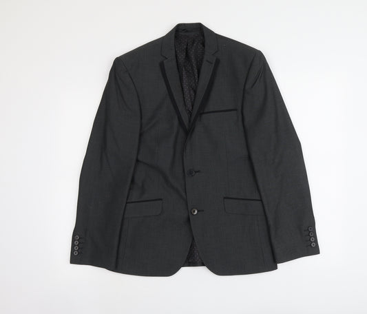 Imehaus Mens Grey Polyester Jacket Suit Jacket Size S Regular