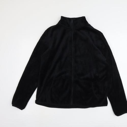 Avenue Womens Black Jacket Size L Zip