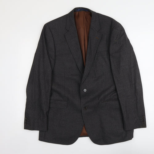 Marks and Spencer Mens Grey Geometric Wool Jacket Suit Jacket Size M Regular