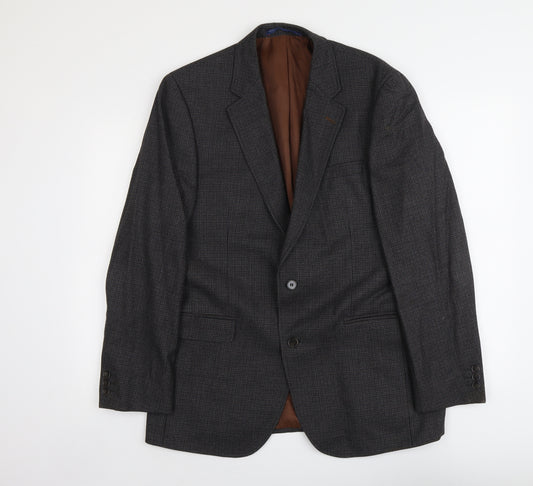Marks and Spencer Mens Grey Geometric Wool Jacket Suit Jacket Size M Regular
