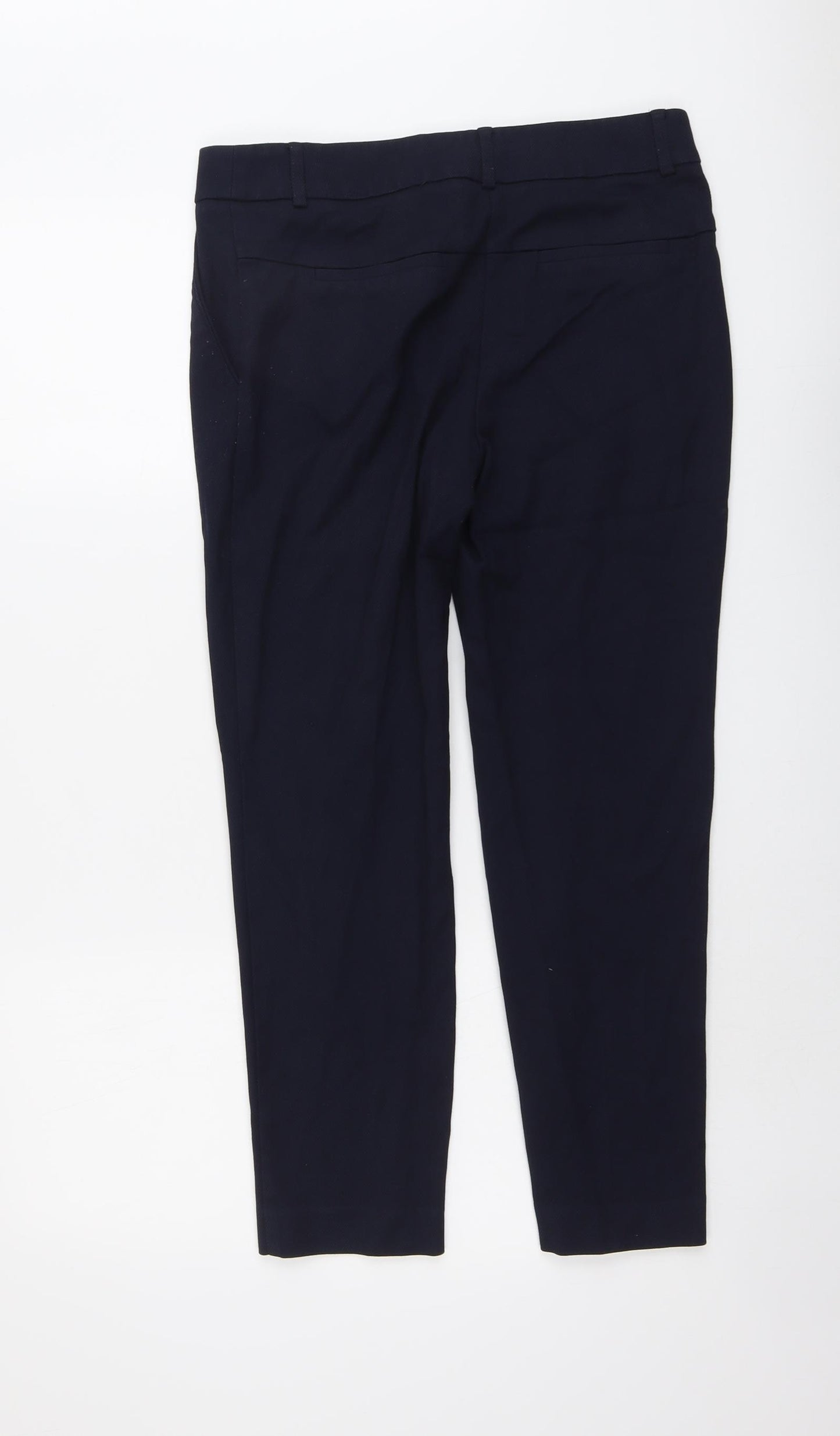 NEXT Womens Blue Polyester Trousers Size 10 L25 in Regular Button