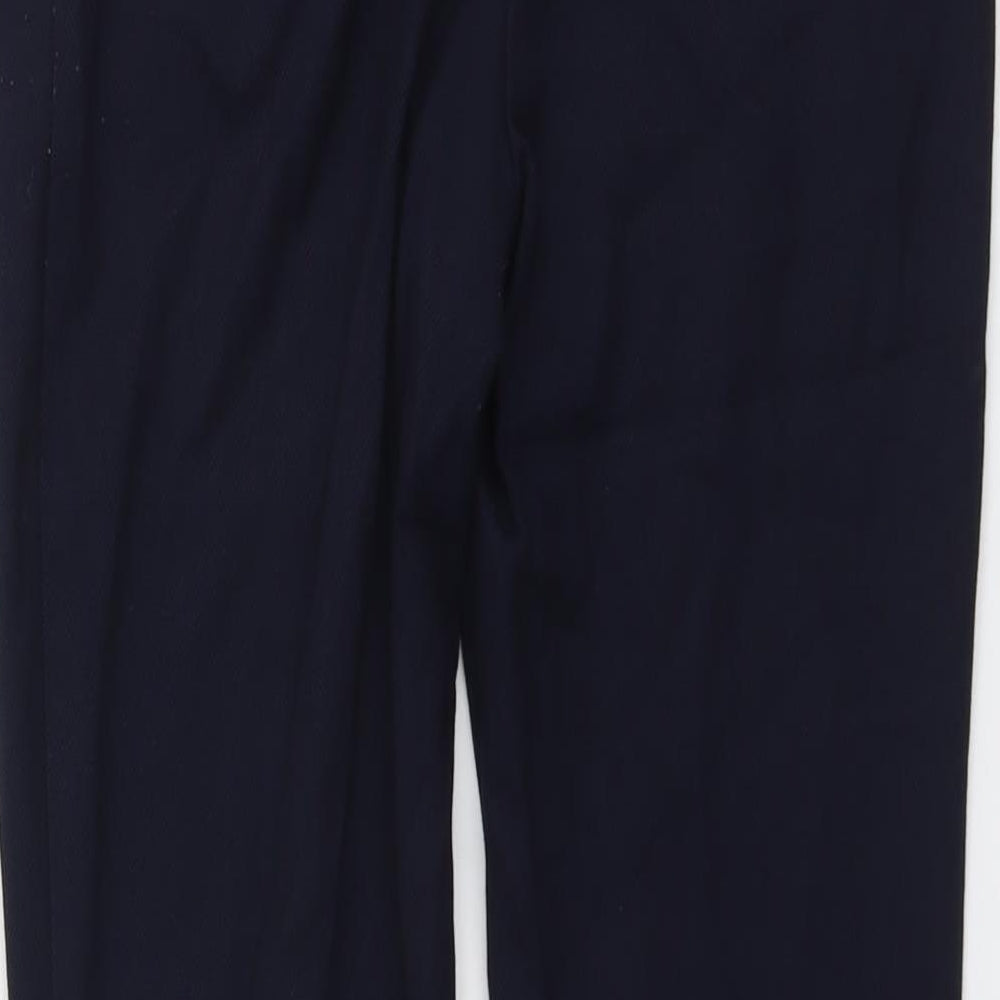 NEXT Womens Blue Polyester Trousers Size 10 L25 in Regular Button