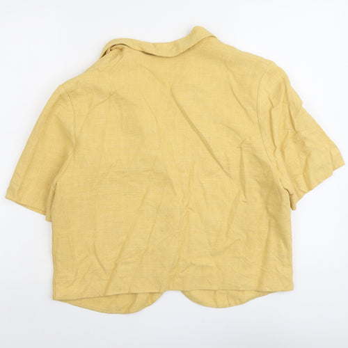 Nightingales Womens Yellow Jacket Blazer Size 10 Button