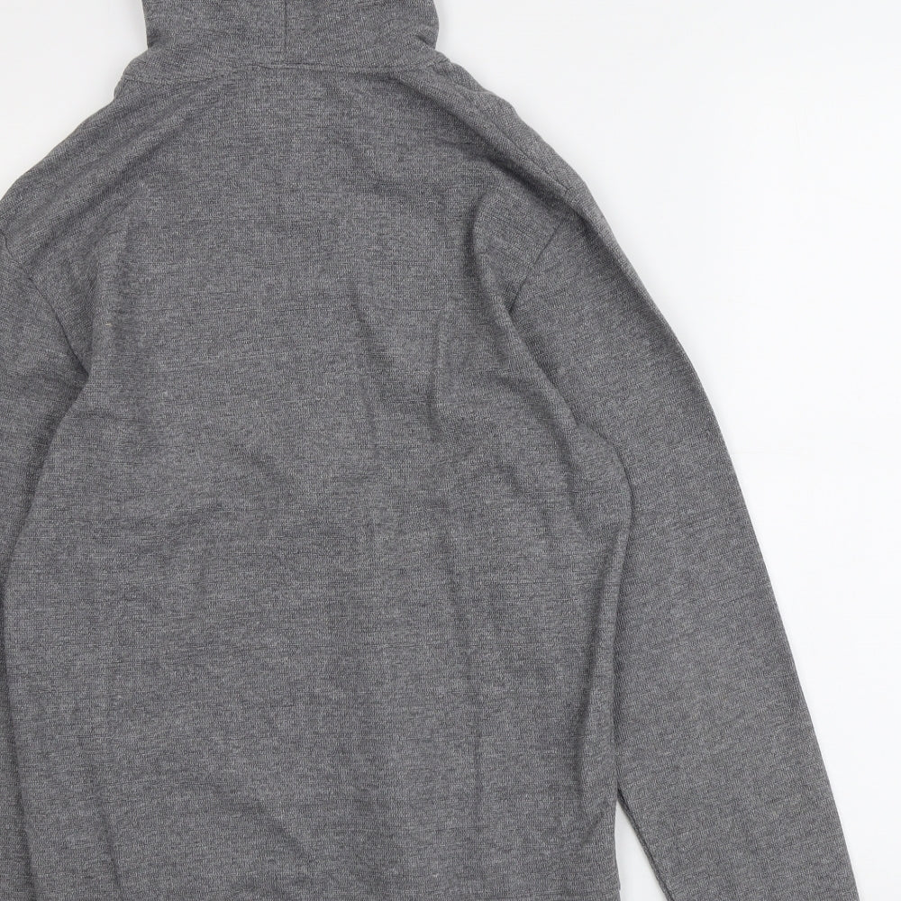 Zara Mens Grey Polyester Full Zip Hoodie Size S