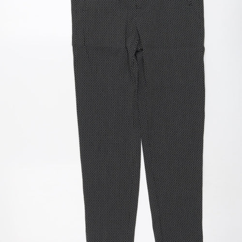 Sfera Casual Womens Black Geometric Viscose Trousers Size 12 L28 in Regular Button