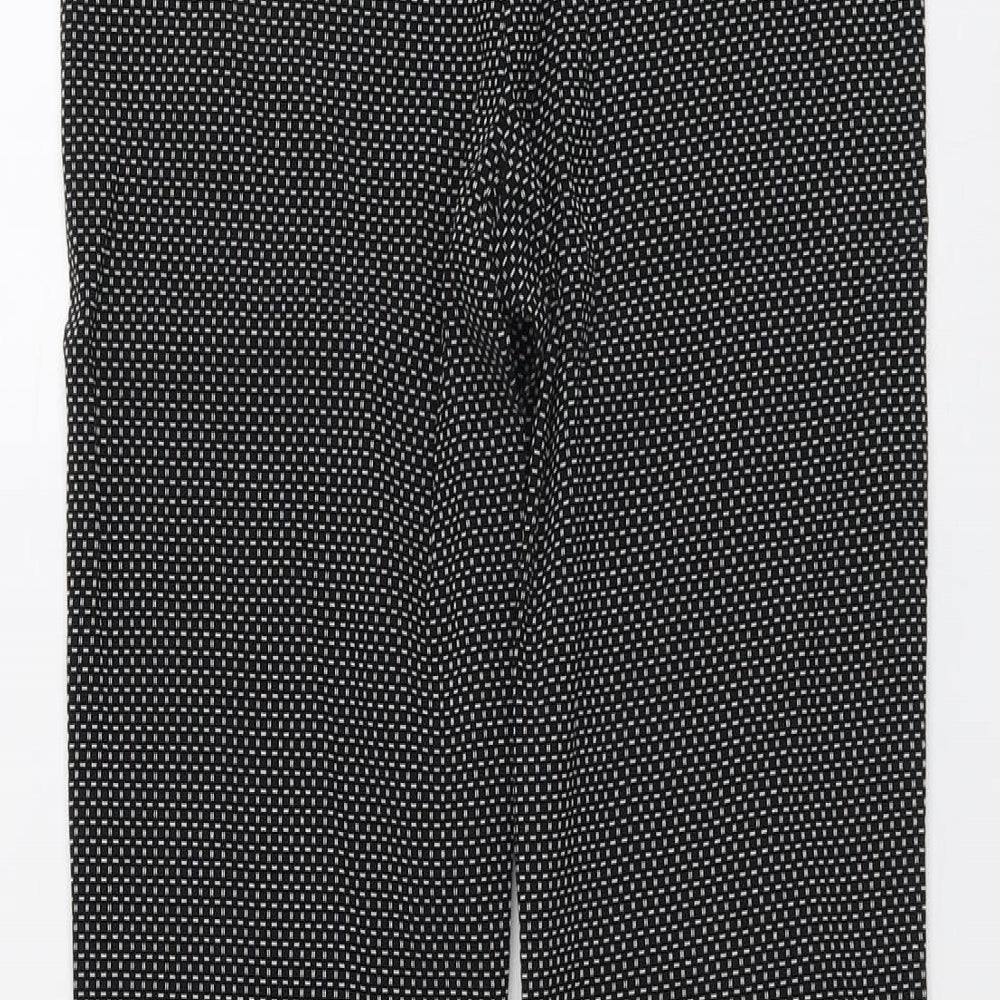 Sfera Casual Womens Black Geometric Viscose Trousers Size 12 L28 in Regular Button