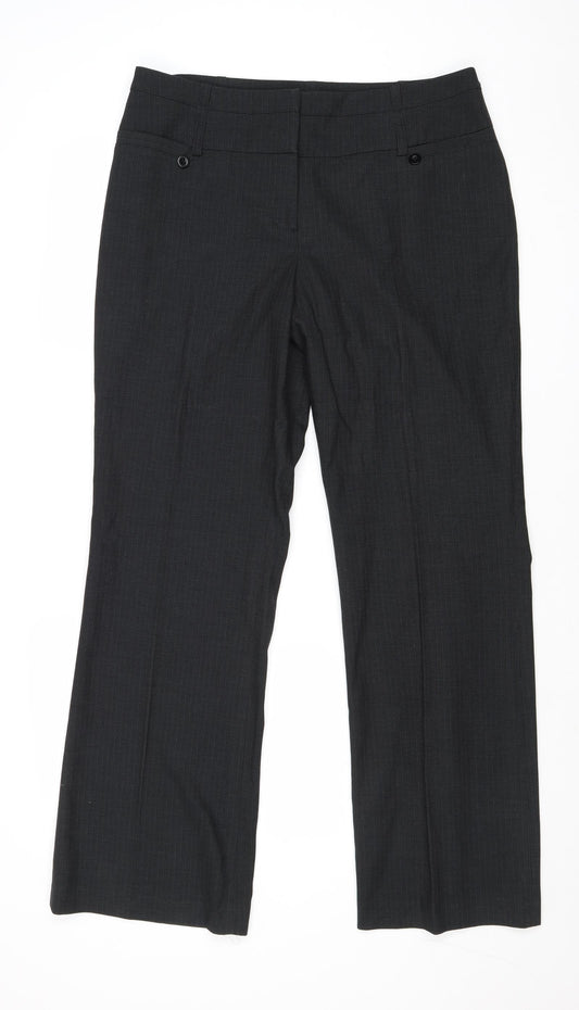 NEXT Womens Black Polyester Trousers Size 34 in Regular Zip