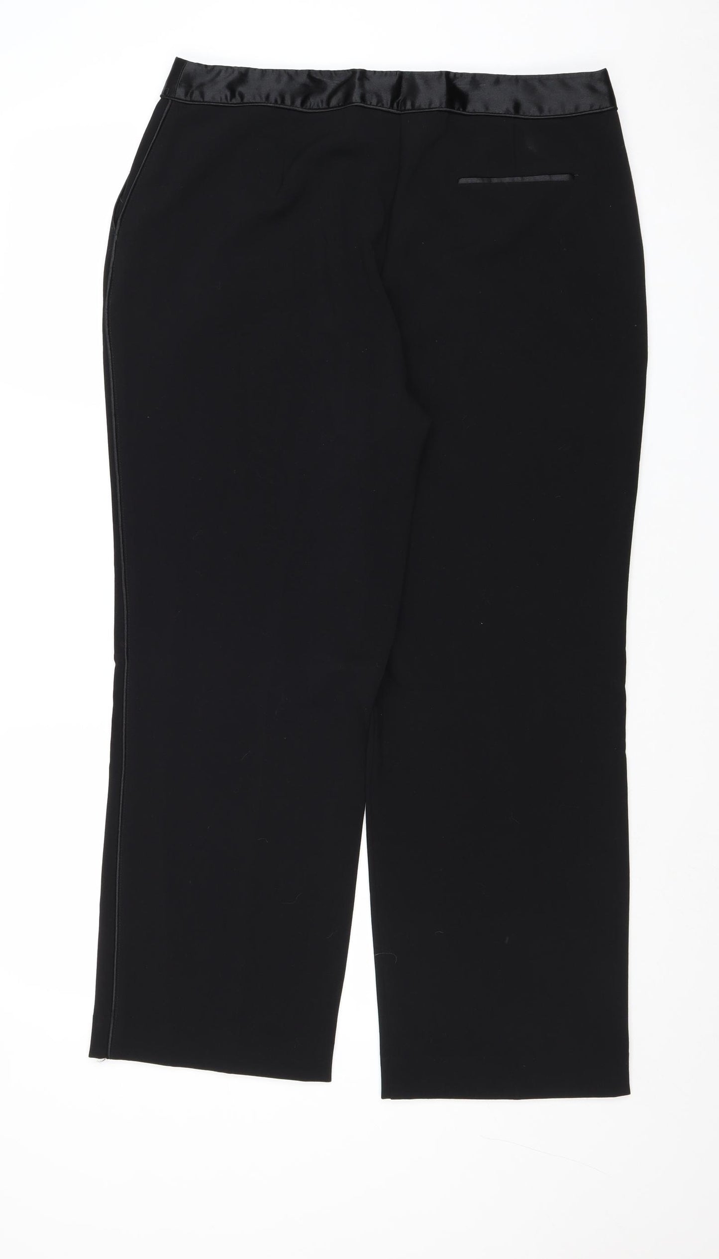 Sag Harbor Womens Black Polyester Trousers Size 16 Regular Zip
