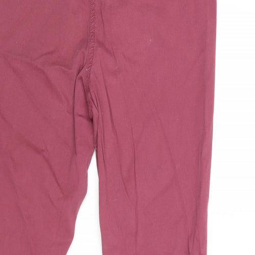 Capsule Womens Pink Cotton Chino Trousers Size 12 Regular Zip