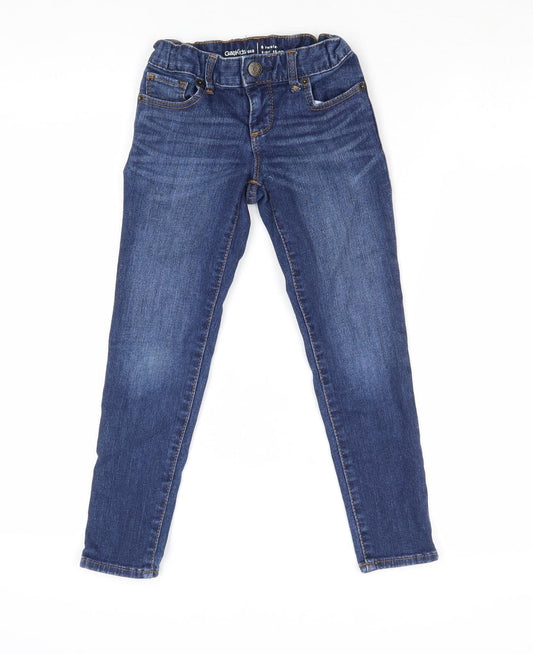 Gap Boys Blue Cotton Skinny Jeans Size 6 Years Regular Zip