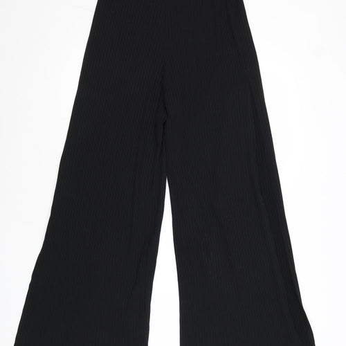 New Look Womens Black Polyester Trousers Size 10 Regular - Side Slit