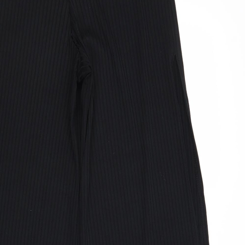 New Look Womens Black Polyester Trousers Size 10 Regular - Side Slit