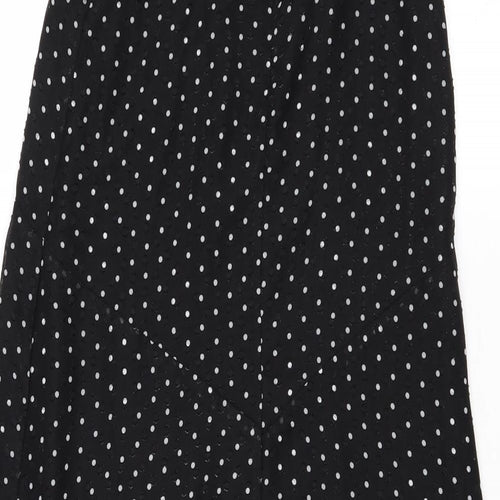 Pins & Needles Womens Black Polka Dot Polyester Trapeze & Swing Size S V-Neck Button