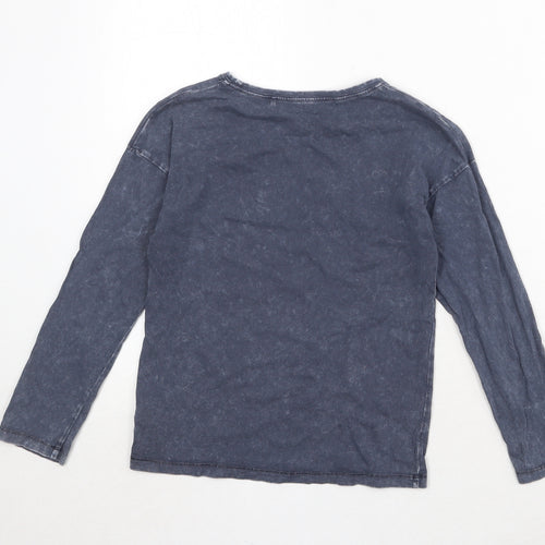 NEXT Boys Blue 100% Cotton Pullover T-Shirt Size 9 Years Round Neck Pullover - New York