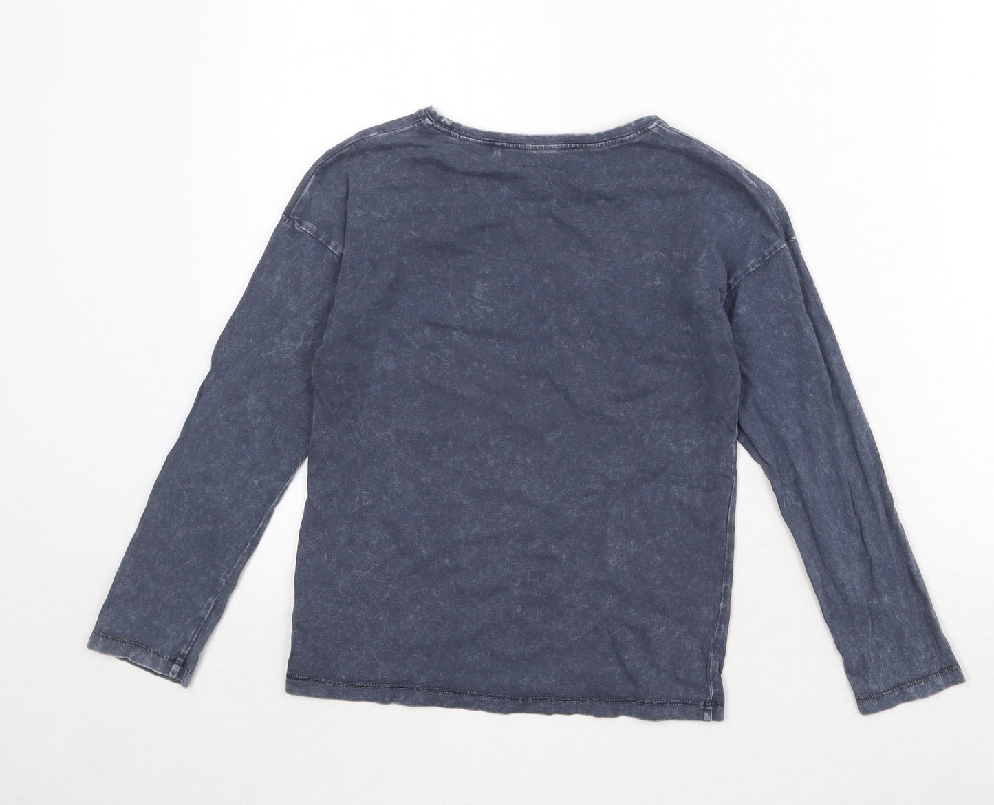 NEXT Boys Blue 100% Cotton Pullover T-Shirt Size 9 Years Round Neck Pullover - New York