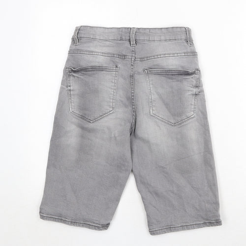 New Look Mens Grey Cotton Chino Shorts Size 30 in Regular Zip
