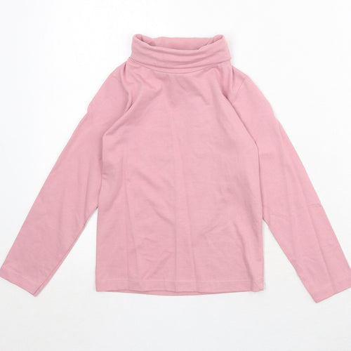 Neck & Neck Girls Pink Polyester Pullover T-Shirt Size 6-7 Years Roll Neck Pullover