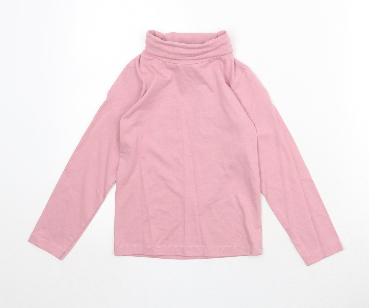 Neck & Neck Girls Pink Polyester Pullover T-Shirt Size 6-7 Years Roll Neck Pullover