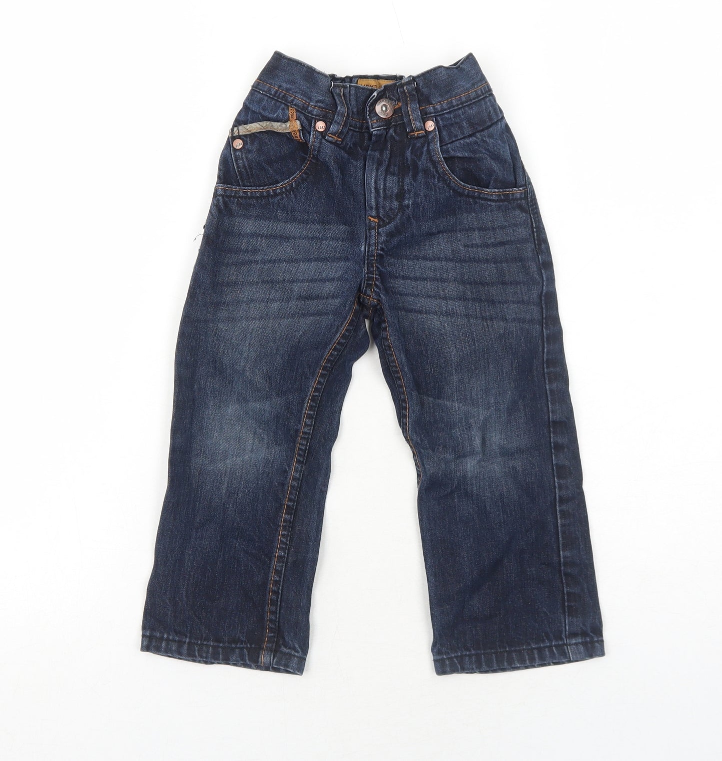 NEXT Boys Blue Cotton Straight Jeans Size 3 Years Regular Zip