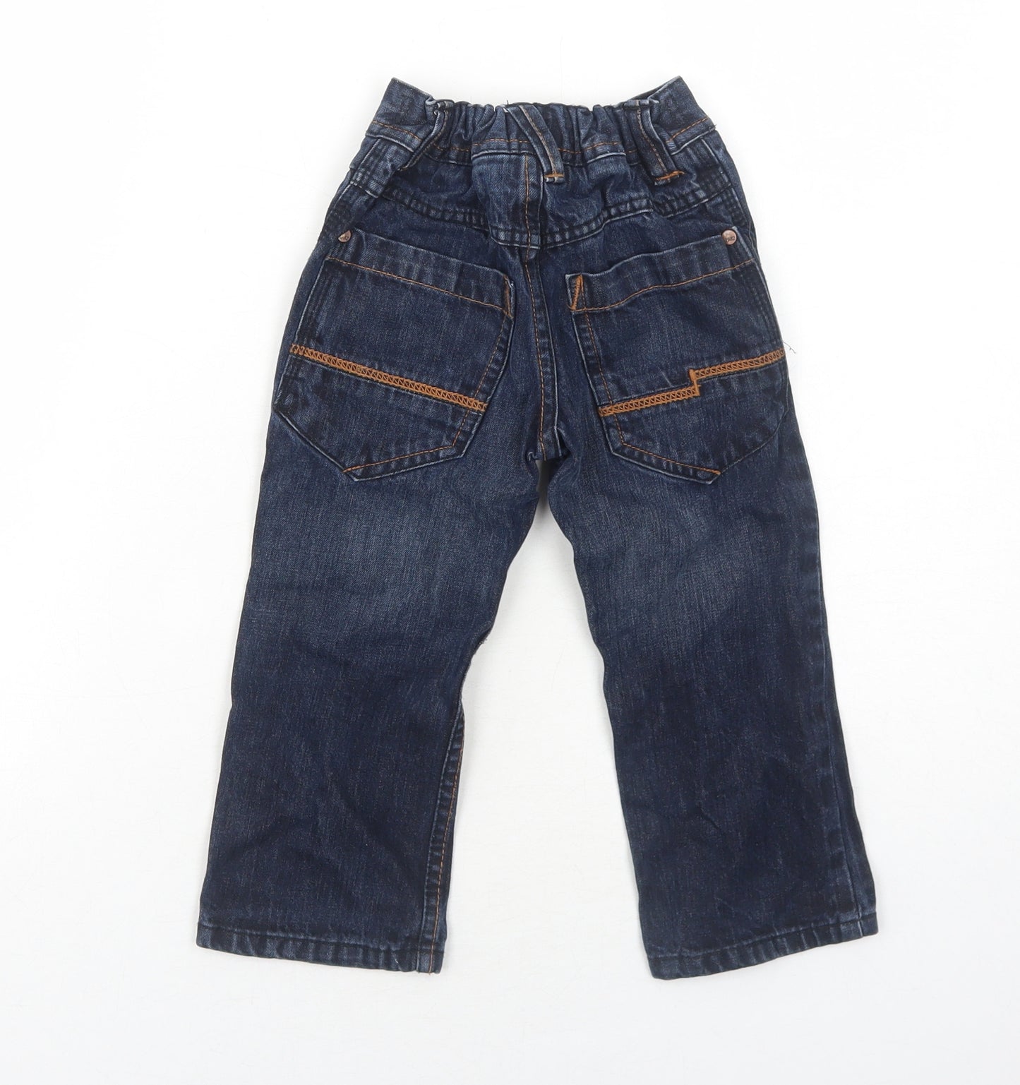 NEXT Boys Blue Cotton Straight Jeans Size 3 Years Regular Zip