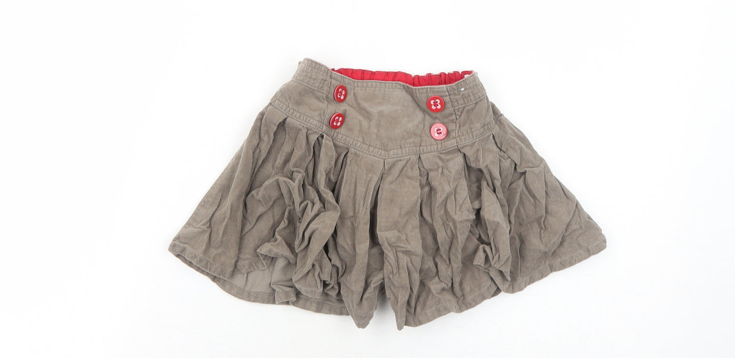 NEXT Girls Brown Cotton Skater Skirt Size 2-3 Years Regular Pull On